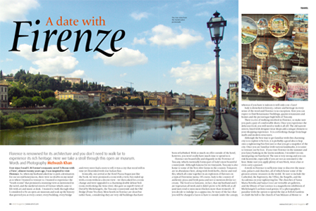 A date with Firenze - Florence Travel Review. Issue 64 January 2010