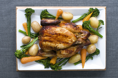 Honey & Mustard Roast Chicken with Seasonal Vegetables